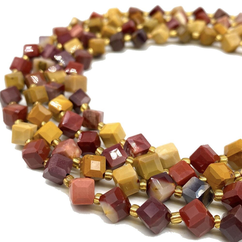 3738 ABCGEMS Australian Tri-Color Mookaite Beads A Revolutionary Cutting